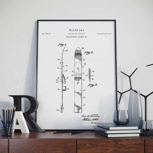 Water Ski Art Etsy
