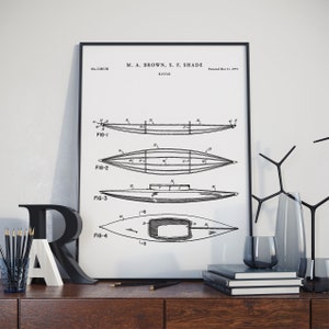 Kayak Patent Print, Poster Print, Nautical Art, Kayak Art, kayakers Gifts, Seaside Beach Decor, Water Sports Kayaking Wall Art, PH577 #m