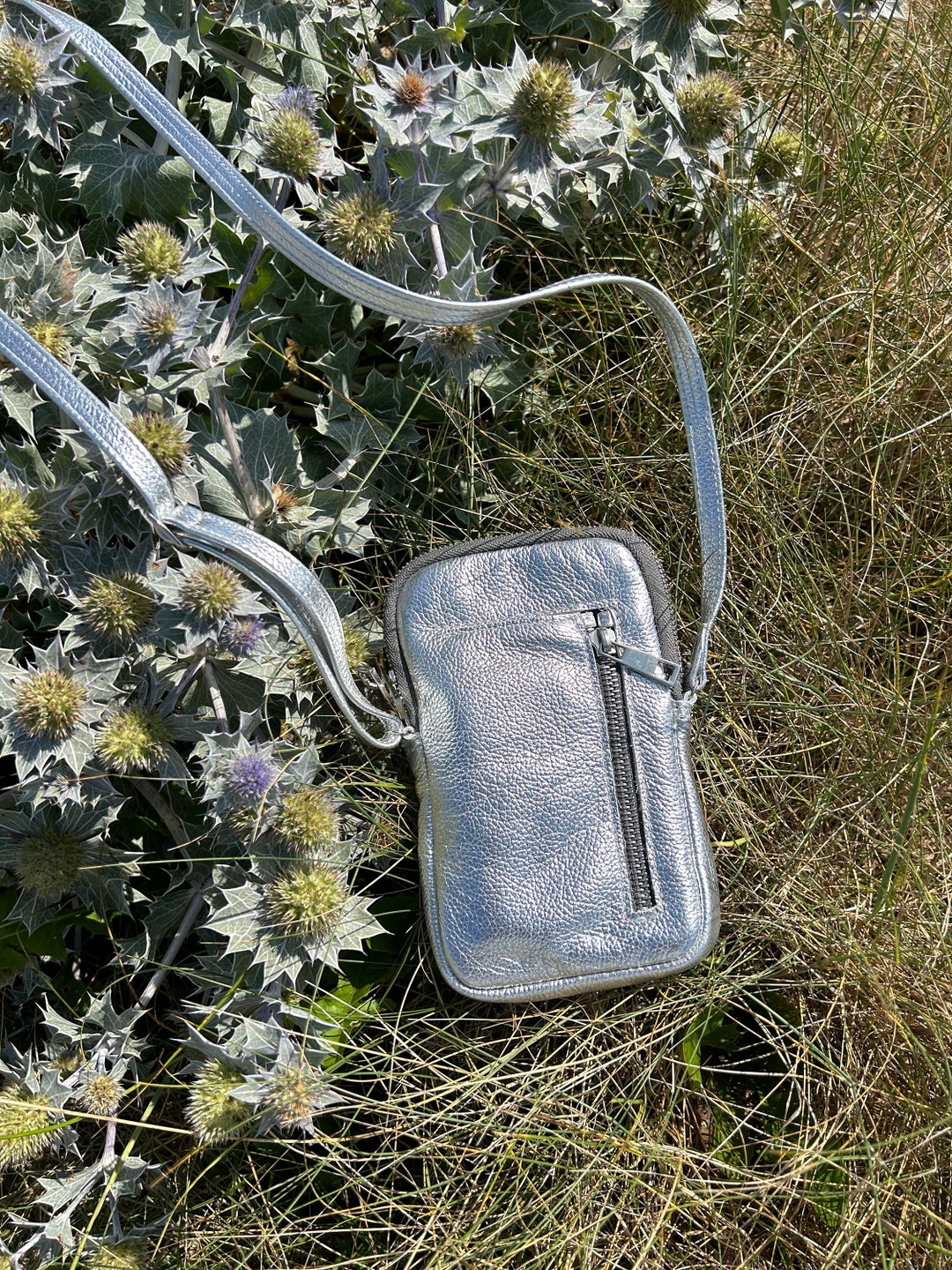Metallic Silver Clear Belt Bag