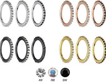 piercinginspiration® Clicker Ring Multiple Crystals Piercing Segment Ring