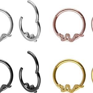 piercinginspiration® clicker ring piercing snake segment ring