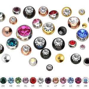 piercinginspiration® crystal threaded ball piercing surgical steel item replacement ball