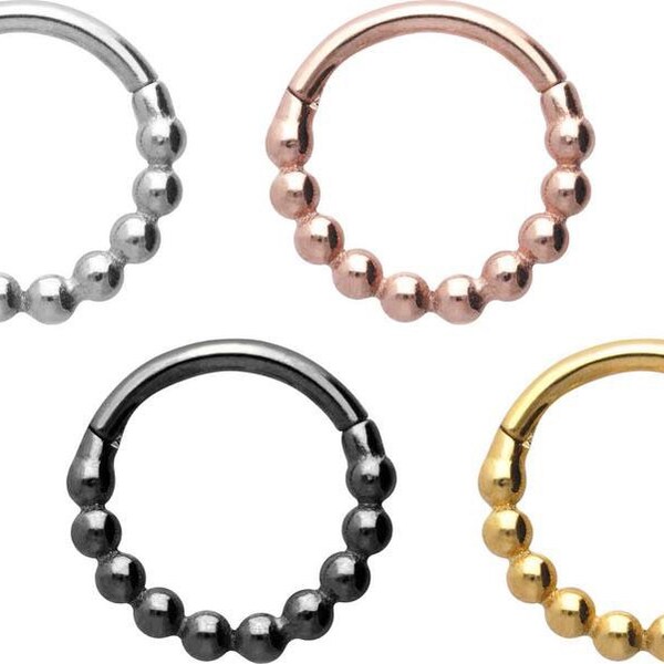 piercinginspiration® Clicker Ring Anneau de piercing à plusieurs boules