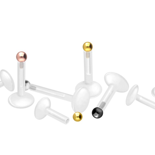 piercinginspiration® PTFE Titanium Basic Ball Labret Piercing Barbell Ear Piercing