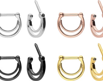 piercinginspiration® Double Septum Daith Clicker Ring Piercing Segment Ring