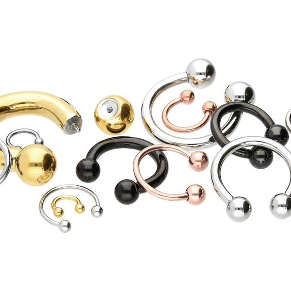 piercinginspiration® horseshoe barbell piercing segment ring surgical steel