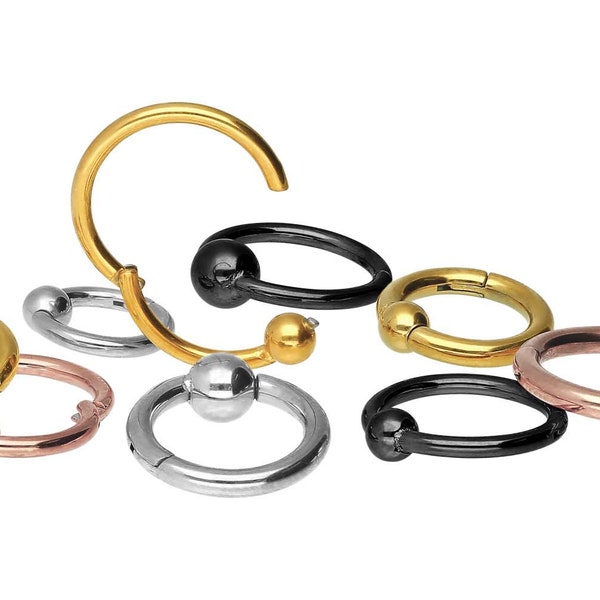 piercinginspiration® anneau clicker boule piercing segment anneau acier chirurgical