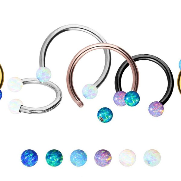 piercinginspiration® Opal Horseshoe Barbell Piercing Segment Ring Surgical Steel