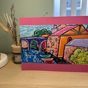 Lámina artística de Knaresborough de la artista autista Emy Spinks, tamaño A4 con acabado brillante.
