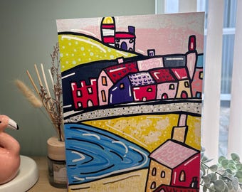 Yorkshire Coast A4 Professional Art Print of original artwork by Autistic Artist Emy Spinks