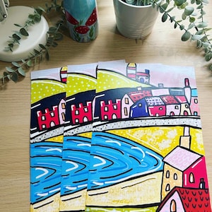 A Yorkshire Seaside glossy A4 print of original artwork by Emy Spinks