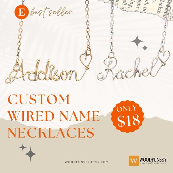 Wire Word Necklace Etsy