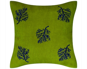 Oreiller ou taie d'oreiller feuille arménienne ornement coussin décoratif motif brodé livraison gratuite cadeau présent fait à la main