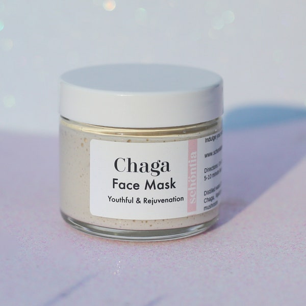 Organic Clay Mud Mask & Chaga Mushroom , Coffee Face. Mask, Hydrating, White Kaolin Clay