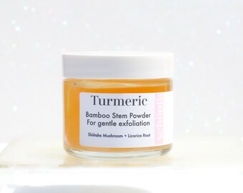 Bamboo Stem Powder  Face Scrub with turmeric and Shiitake Mushroom exfoliating facial scrub,