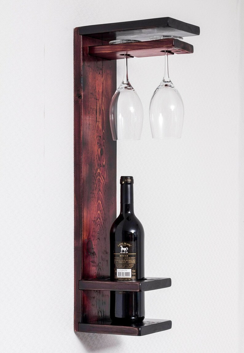 Wood Wine Rack Rustic Wine Shelf Wine Bottle Holder Etsy