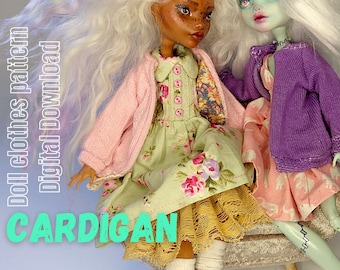 Doll Raglan Cardigan Pattern Digital Download