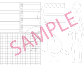 Monster High Doll Planner PDF PNG Printables Femme Body