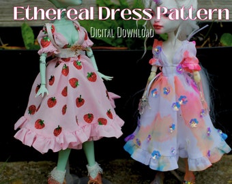 Doll Ethereal Dress Pattern PDF Sewing Clothes Digital Monster High Everafter High Digital Download