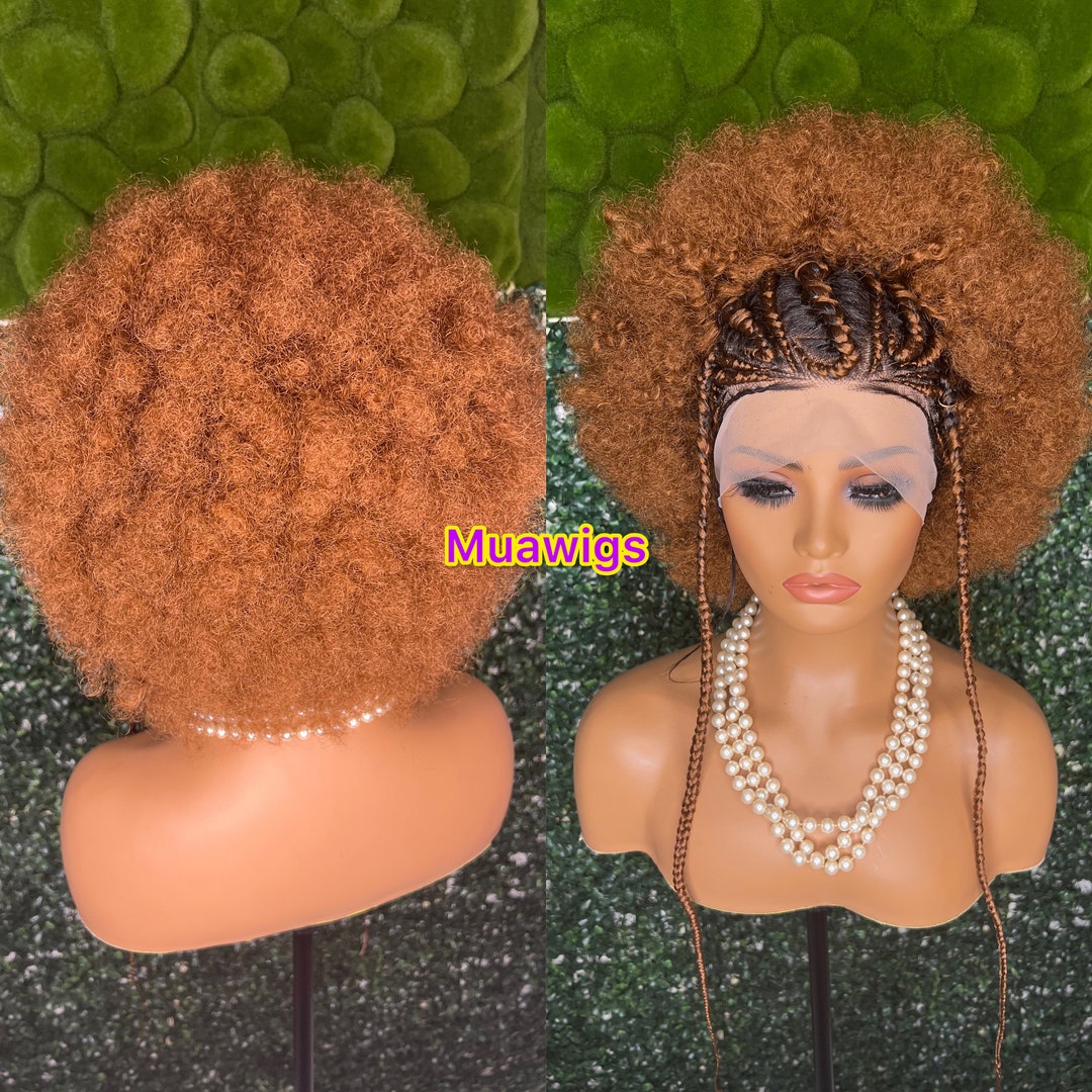  AFRO KINKY BRAIDS ,braided Wig.human Hair Braids Wig for Black Women ...