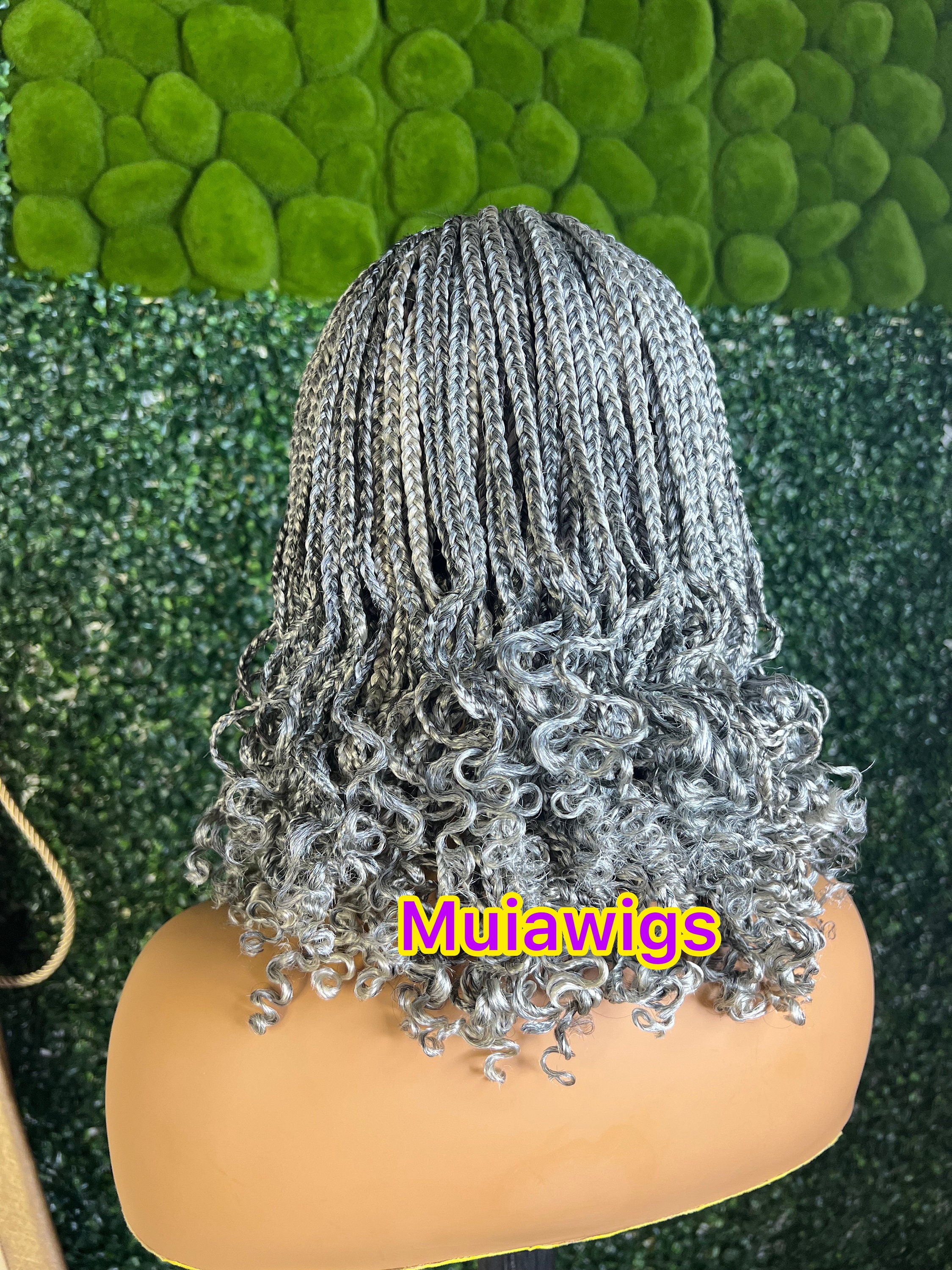 READY TO SHIP, Grey Braids Wig, Salt and Pepper Braids ,bob Braided Wig