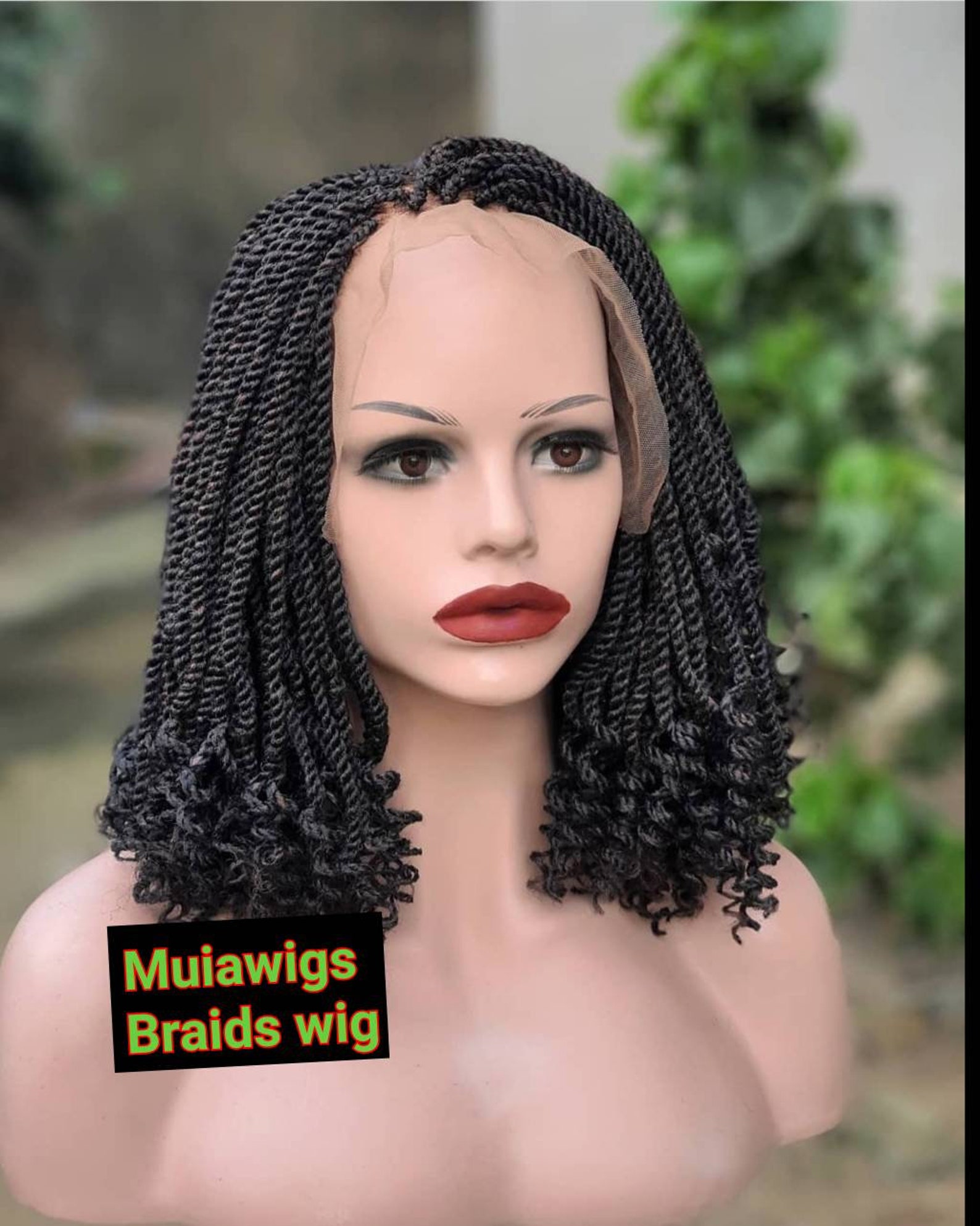 KinkyTwistBraided Wig Lace Frontal Kinky Twist Closure Etsy