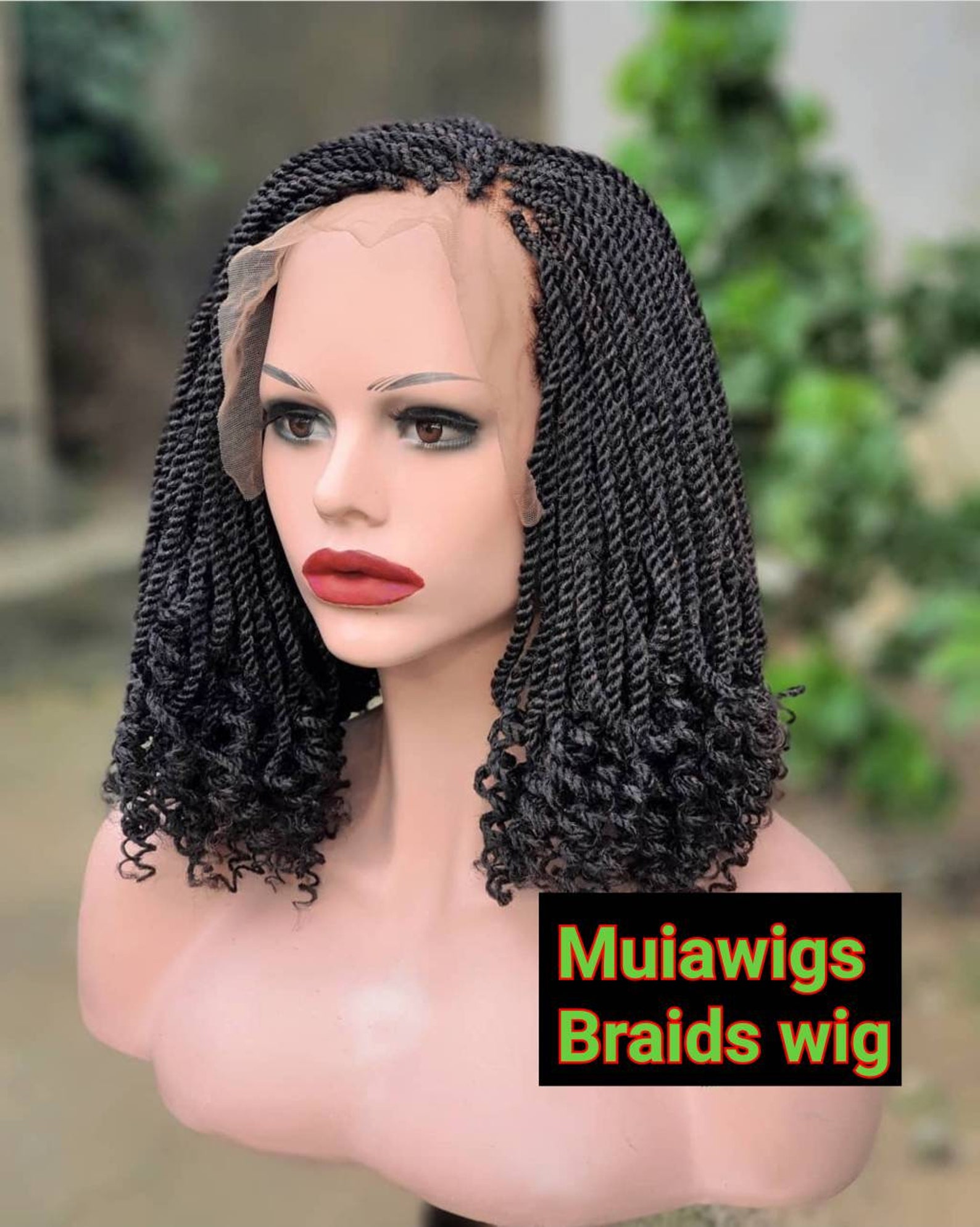 KinkyTwistBraided Wig Lace Frontal Kinky Twist Closure Etsy