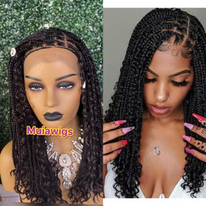 SHORT BOHO BOXBRAIDS Knotless Boho Braids Frontal Closure Lace - Etsy