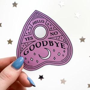 Pink Planchette Ouija Sticker supernatural occult stickers, creepy cute, spooky witchy sticker, magic witch, halloween, pastel goth image 2