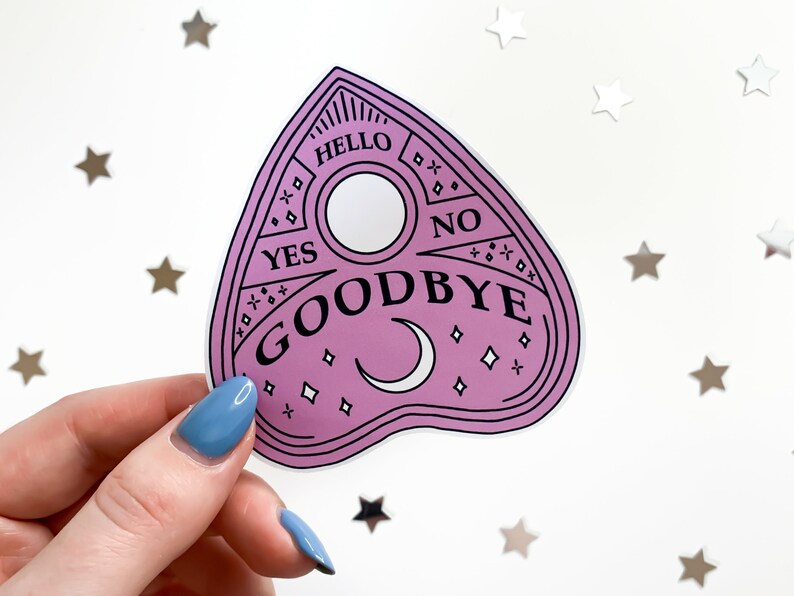Pink Planchette Ouija Sticker supernatural occult stickers, creepy cute, spooky witchy sticker, magic witch, halloween, pastel goth image 2