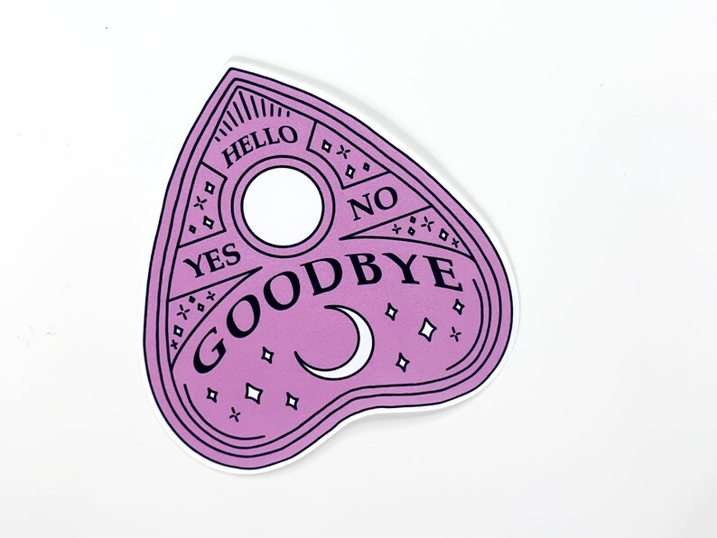 Pink Planchette Ouija Sticker supernatural occult stickers, creepy cute, spooky witchy sticker, magic witch, halloween, pastel goth image 10
