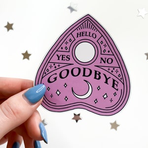 Pink Planchette Ouija Sticker supernatural occult stickers, creepy cute, spooky witchy sticker, magic witch, halloween, pastel goth image 4