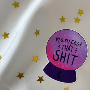 Manifest Sticker Crystal Ball Manifest that shit purple crystal ball sticker, grimoire stickers, magical girl sticker, believe sticker image 8