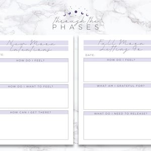 Moon Journal Moon Planner Moon Phase Planner (Instant Download) - Etsy