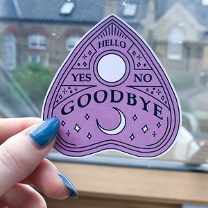 Pink Planchette Ouija Sticker supernatural occult stickers, creepy cute, spooky witchy sticker, magic witch, halloween, pastel goth image 6