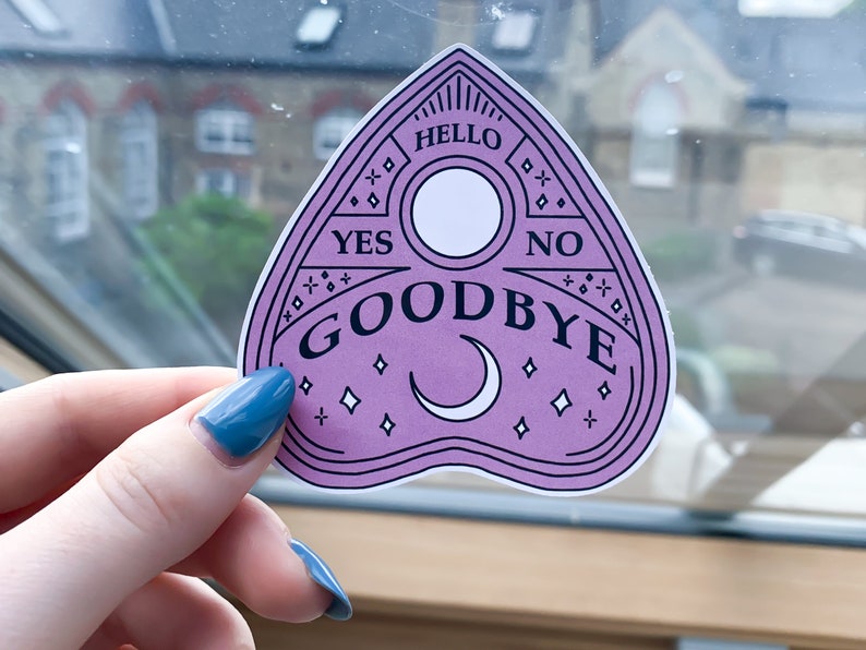 Pink Planchette Ouija Sticker supernatural occult stickers, creepy cute, spooky witchy sticker, magic witch, halloween, pastel goth image 6