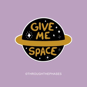 Sticker Give Me Space noir et or | Sticker espace, Sticker zodiaque pour ordinateur portable, Stickers galaxie, Sticker astrologie, Sticker galaxie