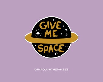 Give Me Space Sticker Black & Gold | Spaciousness Sticker, Zodiac Laptop Sticker, Stickers Galaxy, Astrology Sticker, Galaxy Sticker