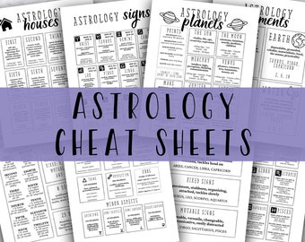 Learn Astrology Cheat Sheet | Astrology Guide | Astrology Reading | Astrology Printable | Natal Chart Reading | Zodiac Sign Poster