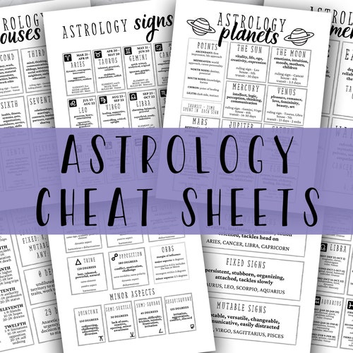 Learn Astrology Cheat Sheet | Astrology Guide | Astrology Reading | Astrology Printable | Natal Chart Reading | Zodiac Sign Poster