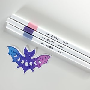 Pastel Moon Phases Bat Sticker pastel gore galaxy bat, pastel goth, cute bat sticker, vampire bat, witchy stickers image 9