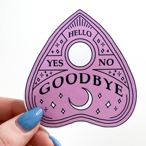 Pink Planchette Ouija Sticker supernatural occult stickers, creepy cute, spooky witchy sticker, magic witch, halloween, pastel goth image 5