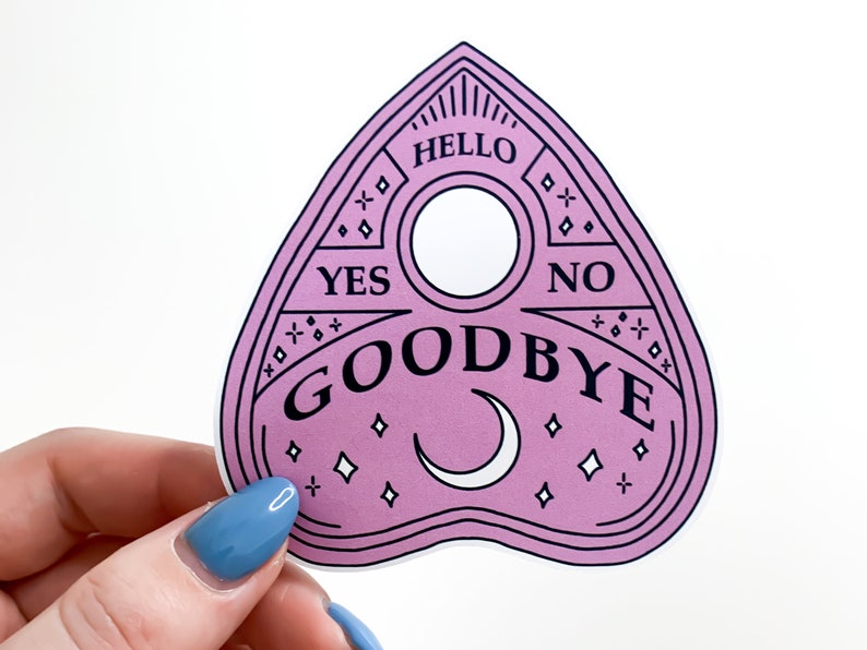 Pink Planchette Ouija Sticker supernatural occult stickers, creepy cute, spooky witchy sticker, magic witch, halloween, pastel goth image 5