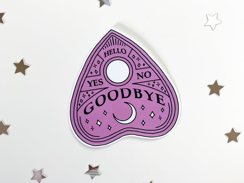 Pink Planchette Ouija Sticker supernatural occult stickers, creepy cute, spooky witchy sticker, magic witch, halloween, pastel goth image 9