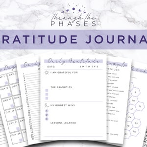 Gratitude Journal Printable | Gratitude Journal PDF | Daily Gratitude Inserts | Gratitude Log | Gratitude Tracker | Gratitude Planner