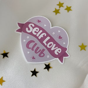 Sticker zelfliefdeclub | Wellnesssticker, zelfliefdestickers, depressiestickers, zelfzorgstickers, counselingstickers