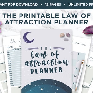 Law of Attraction Planner Printable / Manifestation journal printable, manifestation printable, manifestation planner, printable loa planner