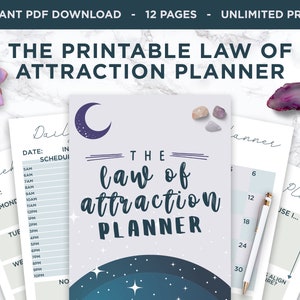 Law of Attraction Planner Printable / Manifestation journal printable, manifestation printable, manifestation planner, printable loa planner image 1