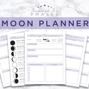 Moon Journal | Moon Planner | Moon Phase Planner Download | Moon Workbook | Full Moon Ritual | Moon Manifestation | Law of Attraction