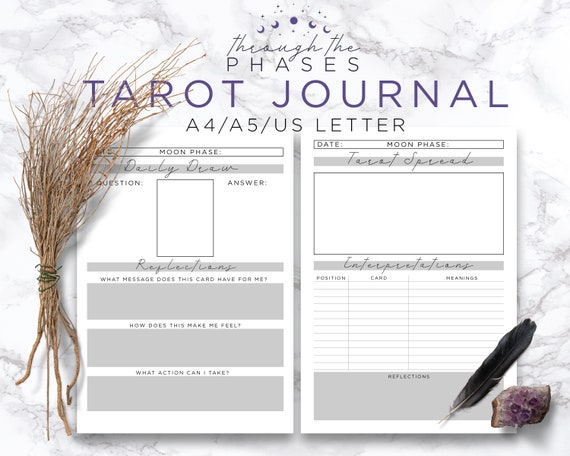 Tarot Journal Printable Tarot Planner Downloadable Book of Shadows